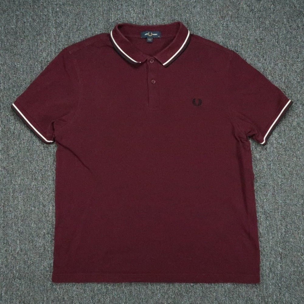 Fred Perry Shirt Mens Extra Large Red Polo Short Sleeve Twin Tipped Pique XL